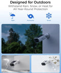 Outdoor view of Solar Wireless Outdoor Security Camera Kit For Home, 4MP System With Local 64GB Storage Expandable to 512GB