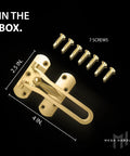 Tough Gold Swing Bar Door Lock For Swing In Doors Childproof Safety Latch with 7 screws, dimensions 2.5 in. x 4 in.