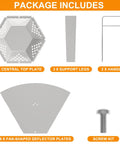 Package contents of Heat Deflector For Yukon 27 Inch Fire Pit Portable 304 Stainless Steel Diffuser With Carry Handle