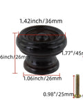 12 Pack Dope Wooden Drawer Knobs Round Cabinet Pulls For Dresser Kitchen Closet With Screws Dark Brown 1.42 x 1.06 Inches Includes 0.98 Inch And 1.77 Inch Screws