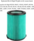 Green 5 Layer HEPA Vacuum Filter For 5 To 20 Gallon Wet Dry Vacuums Fits WD5500 WD0671 WD6425 WD7000 And More, round filter