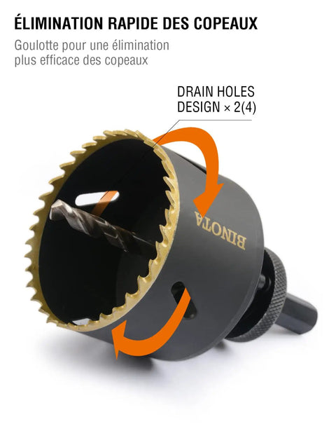 M42 Bi Metal Hole Saw Kit 17 Piece For Metal Wood Plywood PVC Gypsum Composite And Stainless Steel Plate 19 To 76 Millimeters Tough