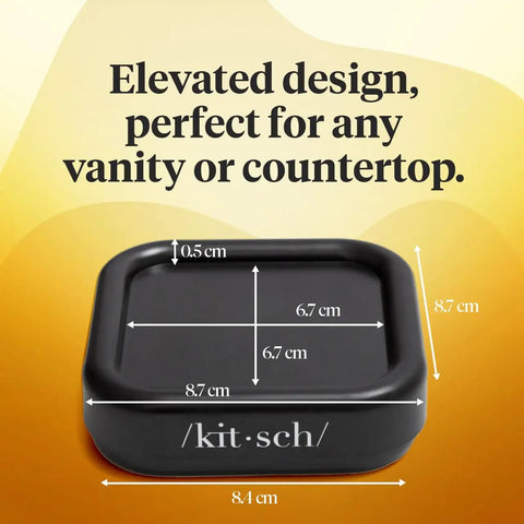 Black magnetic bobby pin organizer with measurements 8.7 cm x 8.4 cm x 0.5 cm for desk and vanity strong pin holder.