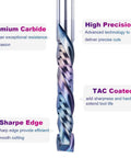 Compression Spiral Router Bit With One-Half Inch Shank Up Down Carbide CNC Bit For Wood Carving, with TAC Extreme Tool Life Coating.