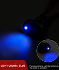 Five Pack LED Lighted Rocker Switch Set 12V Blue LED Illuminated Toggle On Off 30A 3Pin SPST Oval 12mm Hole For Automotive
