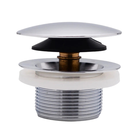 Universal Deep Soak PVC Bath Drain In Polished Chrome With European Tip Toe Push Drain One And A Half Inch Schedule 40 Tub Drain