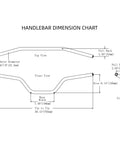 Universal Seven Eighths Inch CNC Motorcycle Handlebar And Handguards Kit dimension chart with top, front, side views