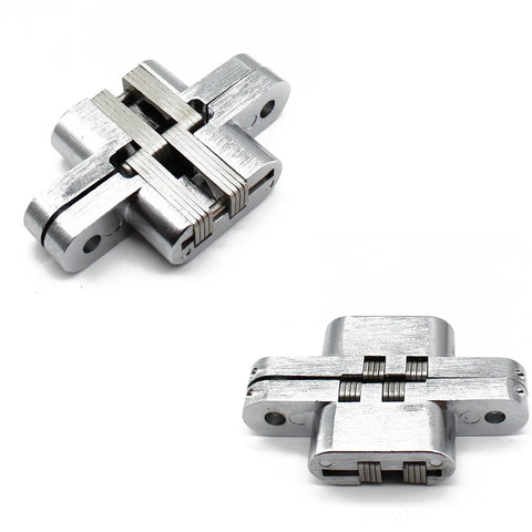 Killer Concealed Cross Hinge Pair For Sleek Door Setup Heavy Duty Stainless Steel, measuring 2.37 X 60mm for smooth 180-degree swing.