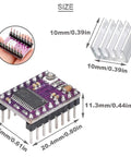 Fire Up Your Rig With This Solid DRV8825 Stepper Motor Driver 6 Pack showing size dimensions and heat sink details.