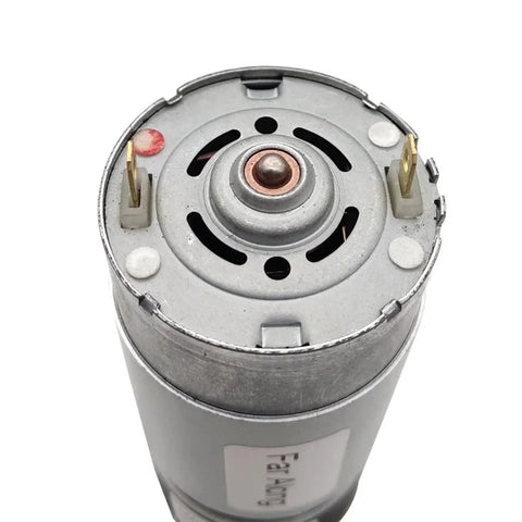 Top Tier High Torque DC Planetary Gear Motor Runs Smooth On 12V Or 24V Perfect For Robotics And Automation With Long Lifespan And Low Speed Control, showing wiring and bearing detail.