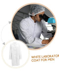 Mens Lab Coat White Medical Coat For Docs Medical Students And Pharmacies Comfortable Breathable Easy To Wear for clinical