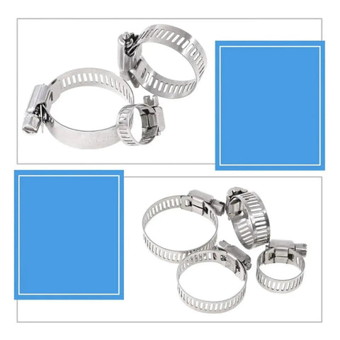 Heavy Duty Worm Gear Hose Clamps Kit Made From 304 Stainless Steel With Adjustable Range From 8 To 38 mm Perfect For Plumbing And Water Pipes Jobs That Need A Rock Solid Grip Every Single Time, 50 clamps shown