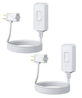 Plug In Lamp Dimmer Switch For Dimmable LED CFL And Incandescent Bulbs No Fuss Full Range Stepless Dimming With Extension Cord White 2 Pack