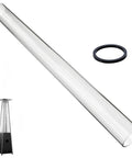 Glass Tube Replacement For Patio Heaters, 49.5 Inch Tall By 4 Inch Diameter, Includes Neoprene Ring, shown with pyramid heater