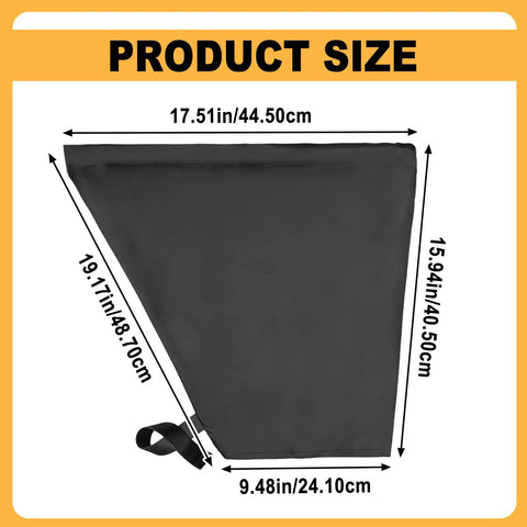 Hella Tough Universal Fit Electric Vehicle Charging Port Cover With Lock Tight Magnetic Grip dimensions and details in solid black.