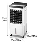 Portable Evaporative Swamp Cooler With Dual Ice Packs And Spacious Ten Liter Water Tank To Slash Utility Costs And Kick Some Summer Heat Leaving You Breezy Indoors Or Outdoors With Gentle Sweep Settings, 62cm tall.