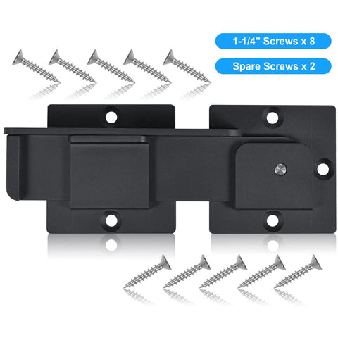 Rock Solid 7.5 Inch Aluminum Flip Gate Latch Lock With Padlock Hole Two Pack, shown with screws for mounting.