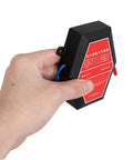 Hella Compact Self Activating Automotive Fire Extinguisher Straight Up Rapid Flame Suppressant Aerosol Emergency Kit, handheld view.