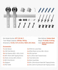 Components of Six Foot Brushed Nickel Sliding Barn Door Hardware Kit For 36 Inch Wide Door laid out with screws and rollers visible.