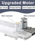 Comparison of old and new versions of upgraded 24V DIY reciprocating linear actuator motor with high torque and energy saving features.