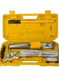 Heavy Duty Hydraulic Gear Puller With Adjustable Two And Three Jaws Wheel Bearing Separator Tool set in yellow case with tools visible.
