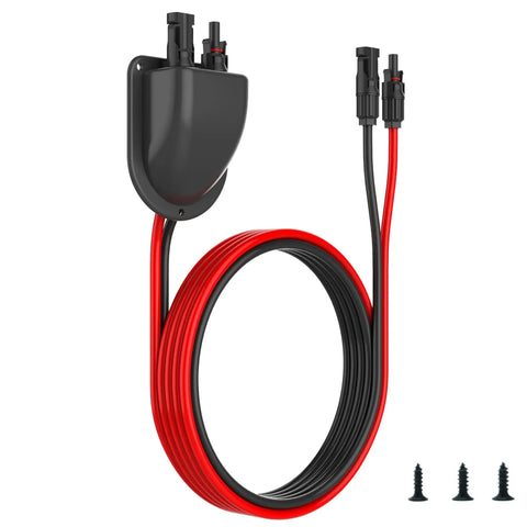 Weatherproof Solar Entry Gland And RV Roof Junction Box ABS Housing With 10 Ft 10 AWG Solar Extension Cable And Waterproof Connector