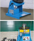 Badass Benchtop Welding Positioner Rotary Table With Slick Foot Pedal Adjustment, showing blue frame and control panel.