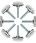 32 Pack M6 Screw On Furniture Glide Leveling Feet Adjustable Levelers for Chairs Desks and Industrial Machines heavy duty rubber pads