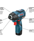 Lightweight 12V Max Brushless Impact Driver Bare Tool With Ultra Compact 5.4 Inch Head And 1.6 Pound Weight, Delivers 975 In-Lbs Torque