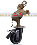 Built Legit 4 Inch Heavy Duty Caster Wheels Set Of Four With Dead Quiet Rubber Tires Rock Solid Dual Locking Brakes 2200 Lb Capacity on a caster with an elephant.