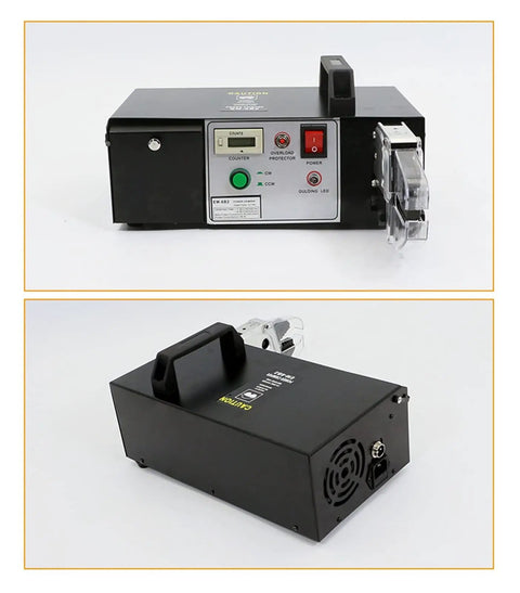 Heavy Duty EM-6B2 Electric Terminal Crimping Machine With 9 Precision Dies For Fast Wire Joining Multifunctional Electric Crimping Pliers Tool, front and back view, showcasing control panel and handle.