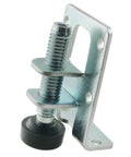 Heavy Duty Furniture Leveling Shims With Adjustable Metal Cabinet Legs And Anti Slip Foot Pads For Wardrobes And Workbenches Including Hex Wrench For Kick Those Wobbles Fast Dead Flat Setup - Close-up of metal cabinet leg with rubber foot.