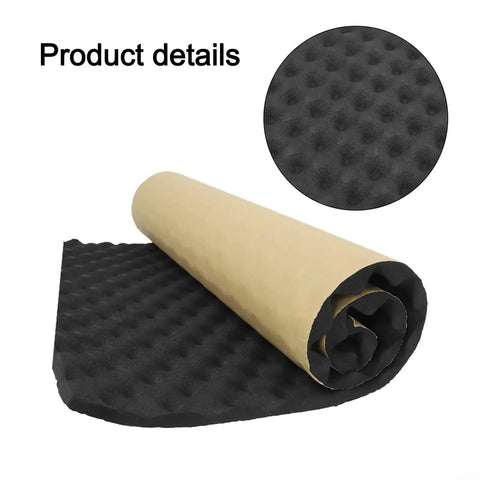 Pro Studio Badass Acoustic Foam Tiles Kick Out Stubborn Room Rattle And Daily Driver Hiss For Killer Bass Control And Clean Sound Dampening Gear Refresh Project, rolled black foam with textured surface.