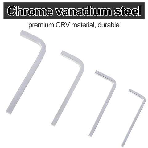 Four Piece Square Head Wrench Set With L Shaped Elbow Wrenches For Pocket Hole Screws, Chrome Vanadium Steel Construction, Includes 3Mm 4Mm 5Mm 6Mm Sizes