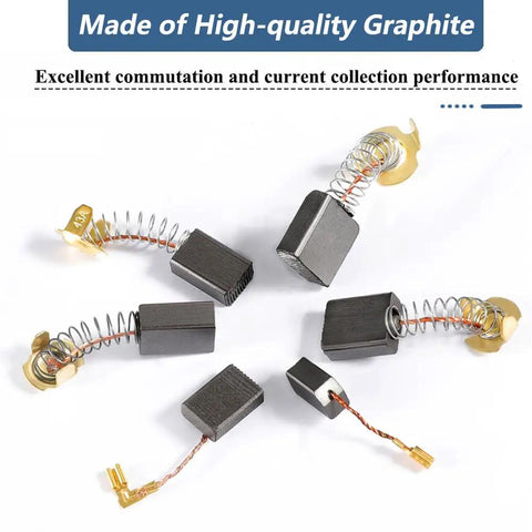 Top-Notch 40-Piece Electric Motor Carbon Brushes Set for Repairing Power Tools, made of premium graphite and copper, various sizes shown.