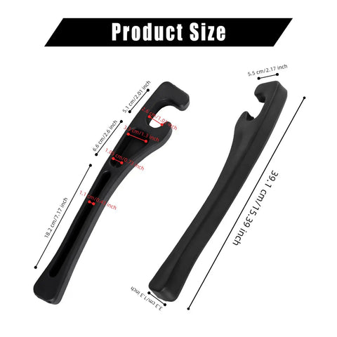 Universal Car Seat Gap Filler Organizer 2 Pack Black with detailed dimensions on white background for car SUV accessories