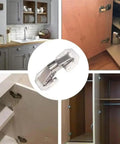 Soft Close Hydraulic Cabinet Hinges With 90 Degree Opening, Heavy Duty Steel Buffer For 16mm Thick Cabinets, 7.7x3.2 cm, shown on cabinets