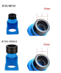 Heavy Duty Bearing Locking Fixture For BT30 NBT30 BT40 ISO20 ISO25 ISO30 HSK32 HSK40 HSK63 Tool Holders With Tightening Locking Device Secure Clamp For Precision Machining Ready To Use One Piece Included, showing BT30/NBT30 and BT40/HSK63 models with 46mm and 63mm measurements.