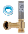 Three Quarter Inch Stainless Steel Water Hammer Arrestor Angled Swivel Fitting With GHT Male To Female, includes sealing tape