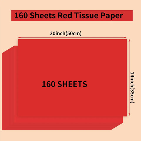 Red Gift Tissue Paper 160 Sheets 14 By 20 Inches Bulk Pack For Gift Bags DIY Crafts Weddings Parties Graduation Decor