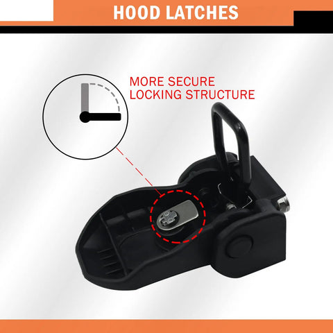Anti Theft Hood Lock Latch Kit for Jeep Wrangler JL JT Gladiator 2018 2019 2020 2021 2 Door and 4 Door Locking Hood Latches With Keys