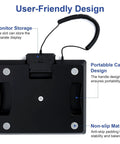 Top view of digital shipping postal scale with 0.5 oz precision, showing user-friendly design features and dual power cable.