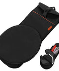 Heavy Duty Waterproof Dumb Drum Storage Bag Premium Oxford Percussion Hauler With Slick Weather Block Padding open view showing black fabric and pocket