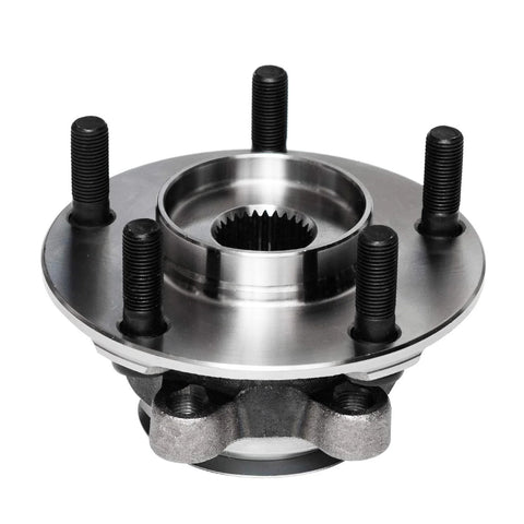 Beefy Front Wheel Bearing And Hub Assembly For 2008 2013 Nissan Rogue And 2014 2015 Rogue Select Plus 2008 2012 Sentra Two Point Five Liter 4 Cylinder 5 Lug With ABS OEM Quality Replacement For A Smooth Quiet Ride, showing 5 lug design and ABS compatibility.