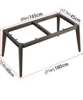 Heavy Duty Steel Table Legs With Rugged Industrial Frame For Diy Coffee Desk Or Workbench with detailed dimensions.
