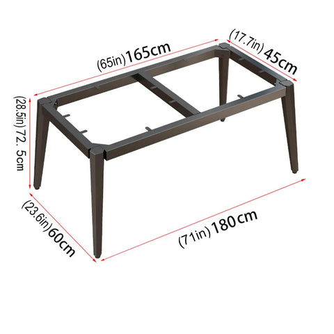 Heavy Duty Steel Table Legs With Rugged Industrial Frame For Diy Coffee Desk Or Workbench with detailed dimensions.