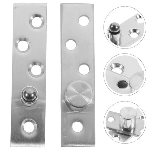 Built To Last Stainless Pivot Door Hinges 2 Pack Concealed Offset Hinges for doors 20 to 40mm thick, shown in stainless steel detail