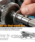 Gearhead Shim Washer Set 304 Stainless Steel, 448 Pcs being installed between gears, showcasing precise 0.1-0.5mm increments.
