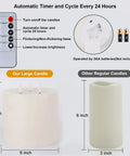 Extra Large 6x6 Flameless Candles With Three Wicks Battery Operated LED Pillar Candles With Remote And Timers Real Wax Ivory