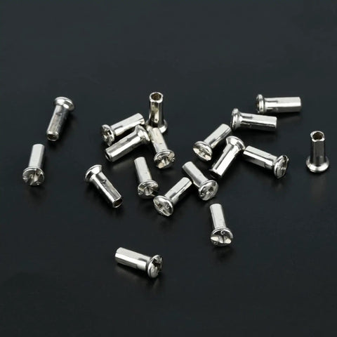 50 Pcs Pack Ultralight Steel Bike Spoke Nipples 12G 13G 14G In Black And Silver High Strength Wheel Spoke Nipples Caps Fits 2.0 To 2.6mm Spokes Great For Road And Mountain Bikes Adds Style And Protection.